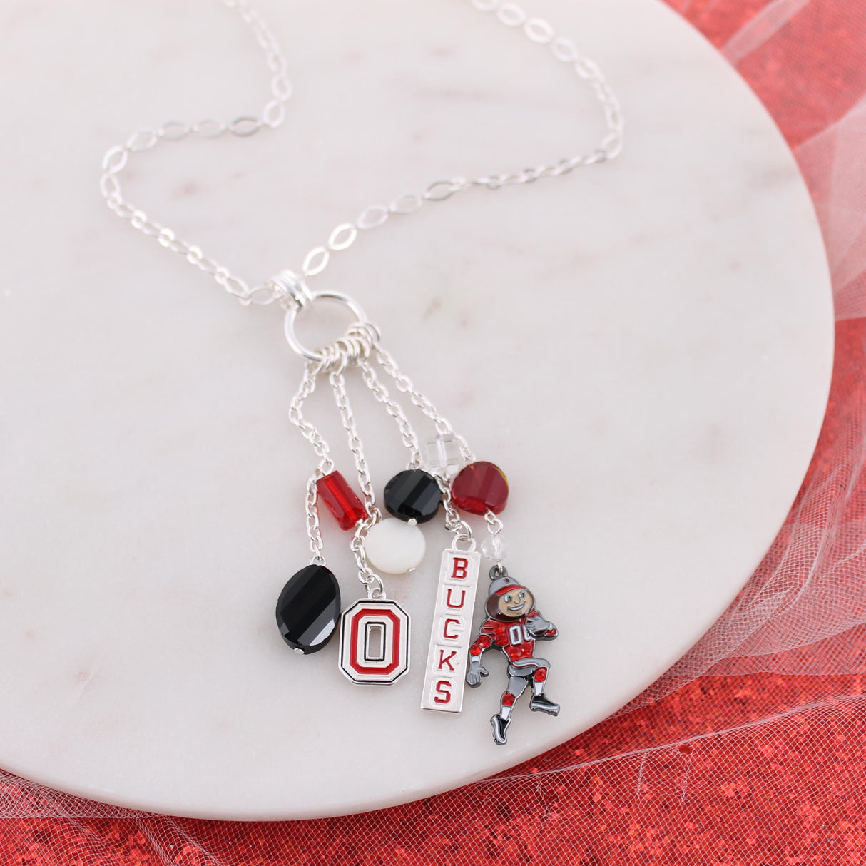 30” Ohio State Cluster Necklace