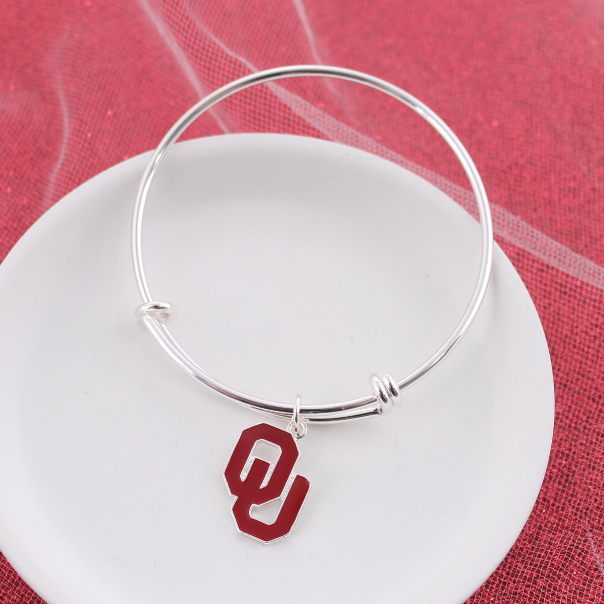 Oklahoma Enamel Logo Wire Bracelet
