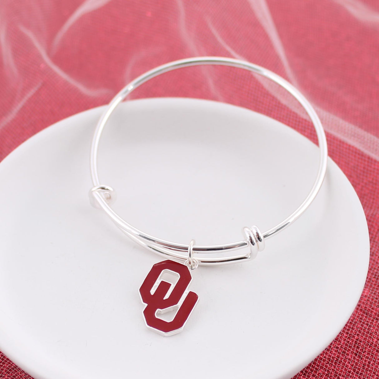 Oklahoma Enamel Logo Wire Bracelet