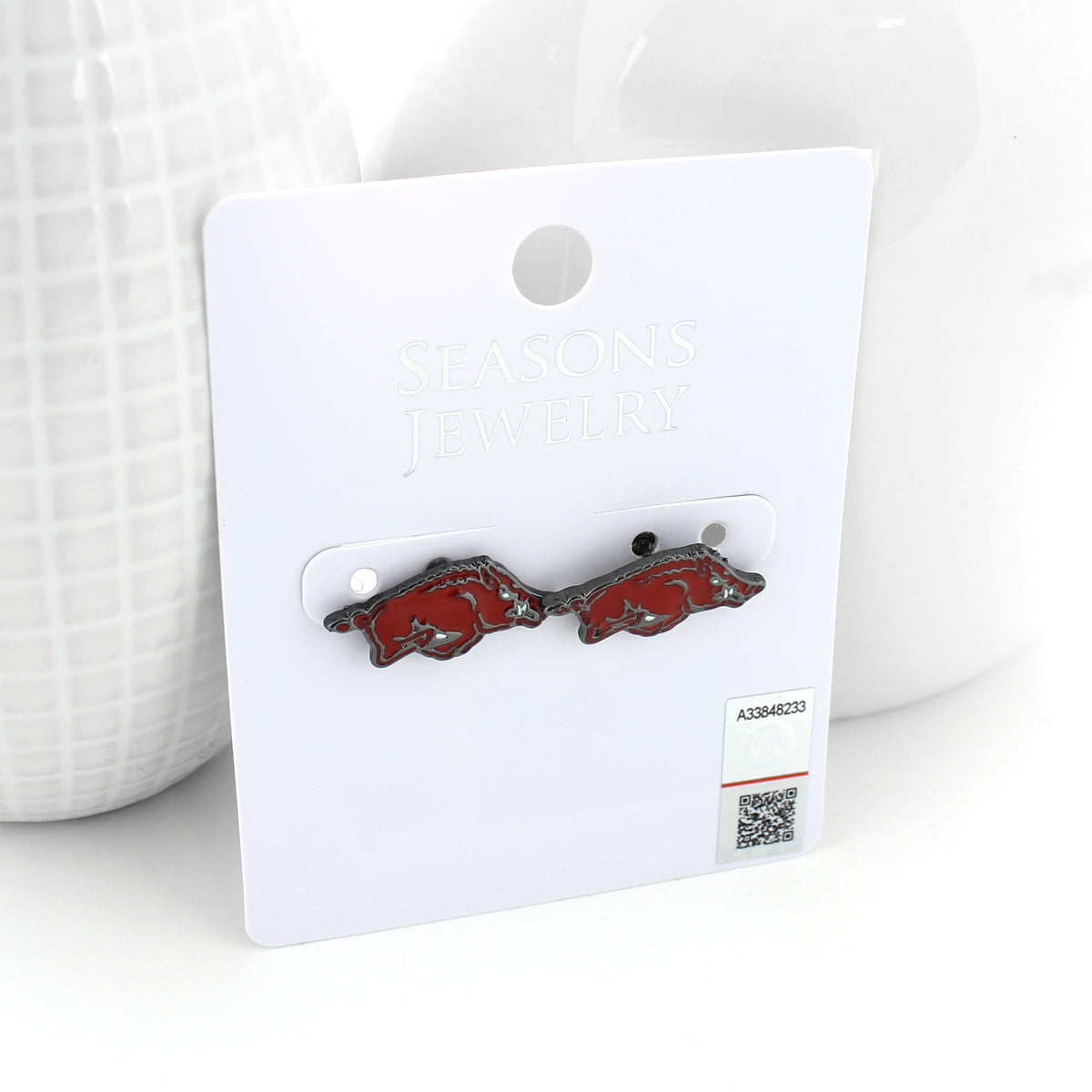 Arkansas Enamel Logo Stud Earrings