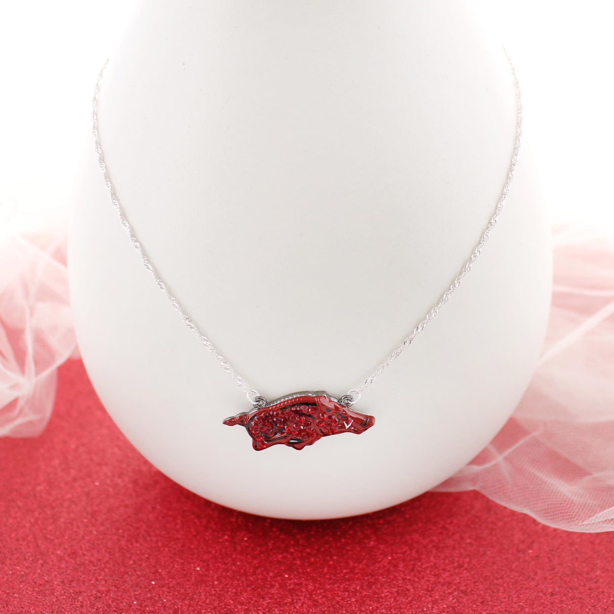Arkansas Crystal Logo Necklace
