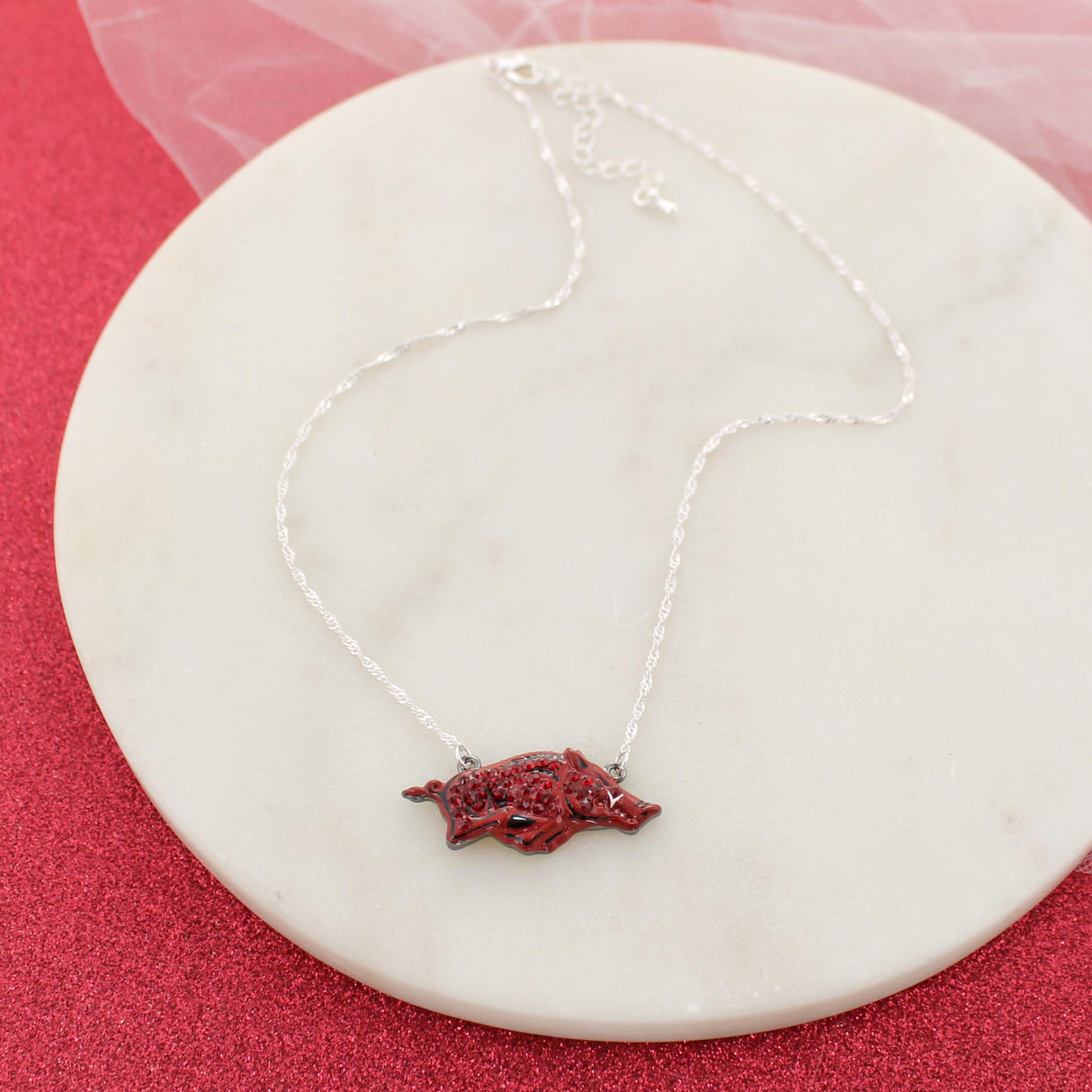 Arkansas Crystal Logo Necklace