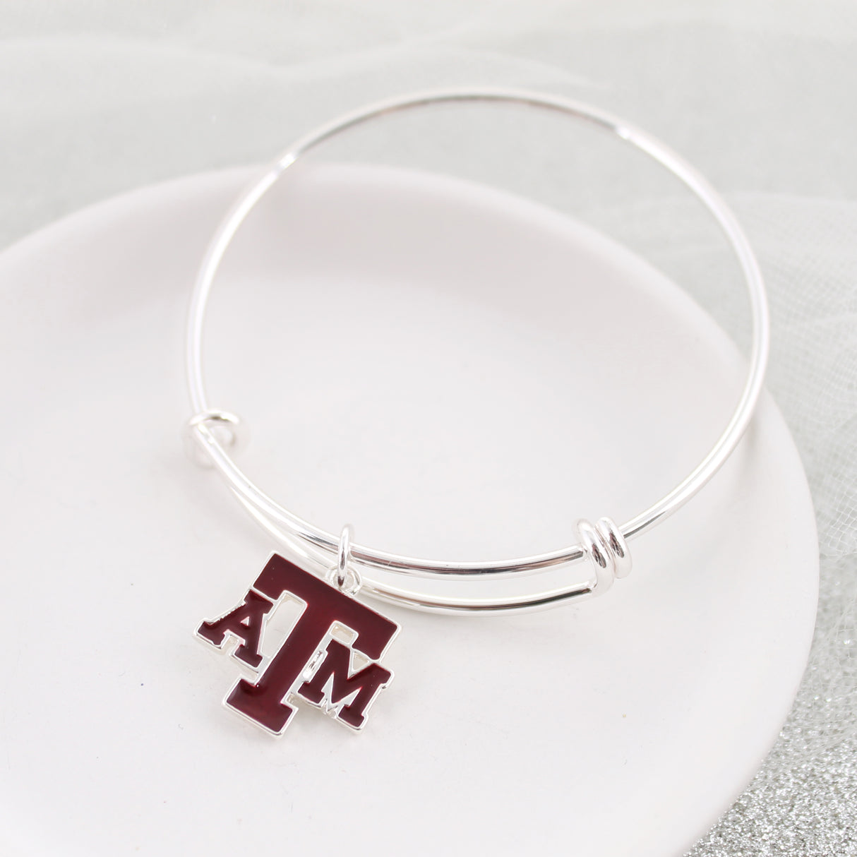 Texas A&M Enamel Logo Wire Bracelet