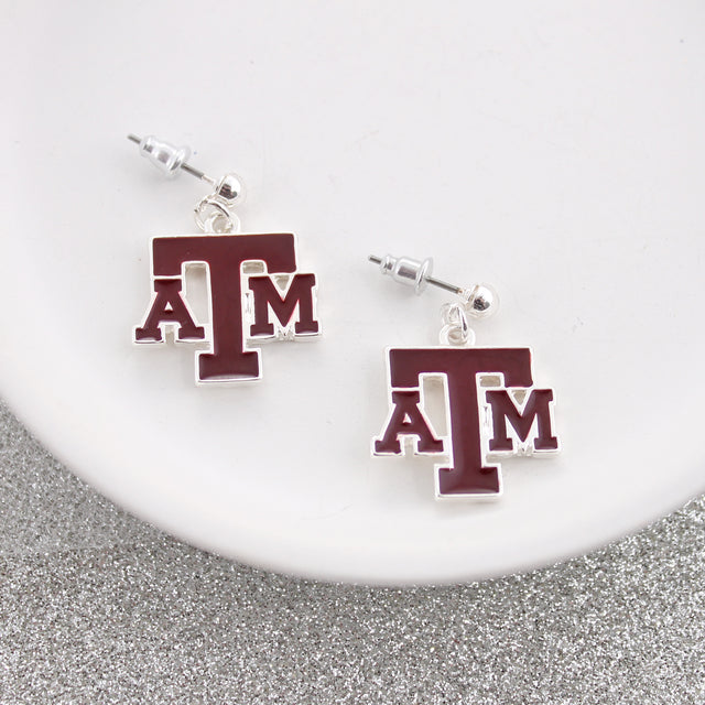 Texas A&M Enamel Logo Earrings