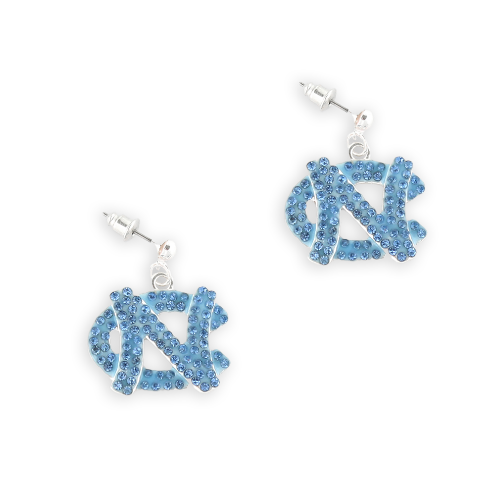 North Carolina Crystal Logo Earrings