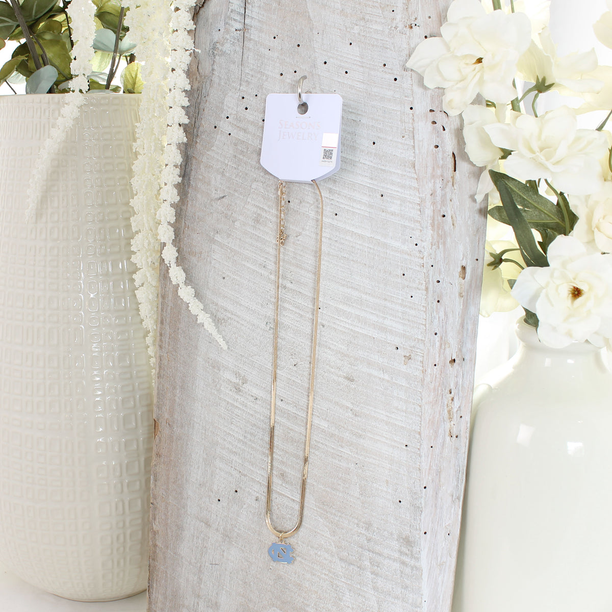 North Carolina Gold & Enamel Logo Necklace