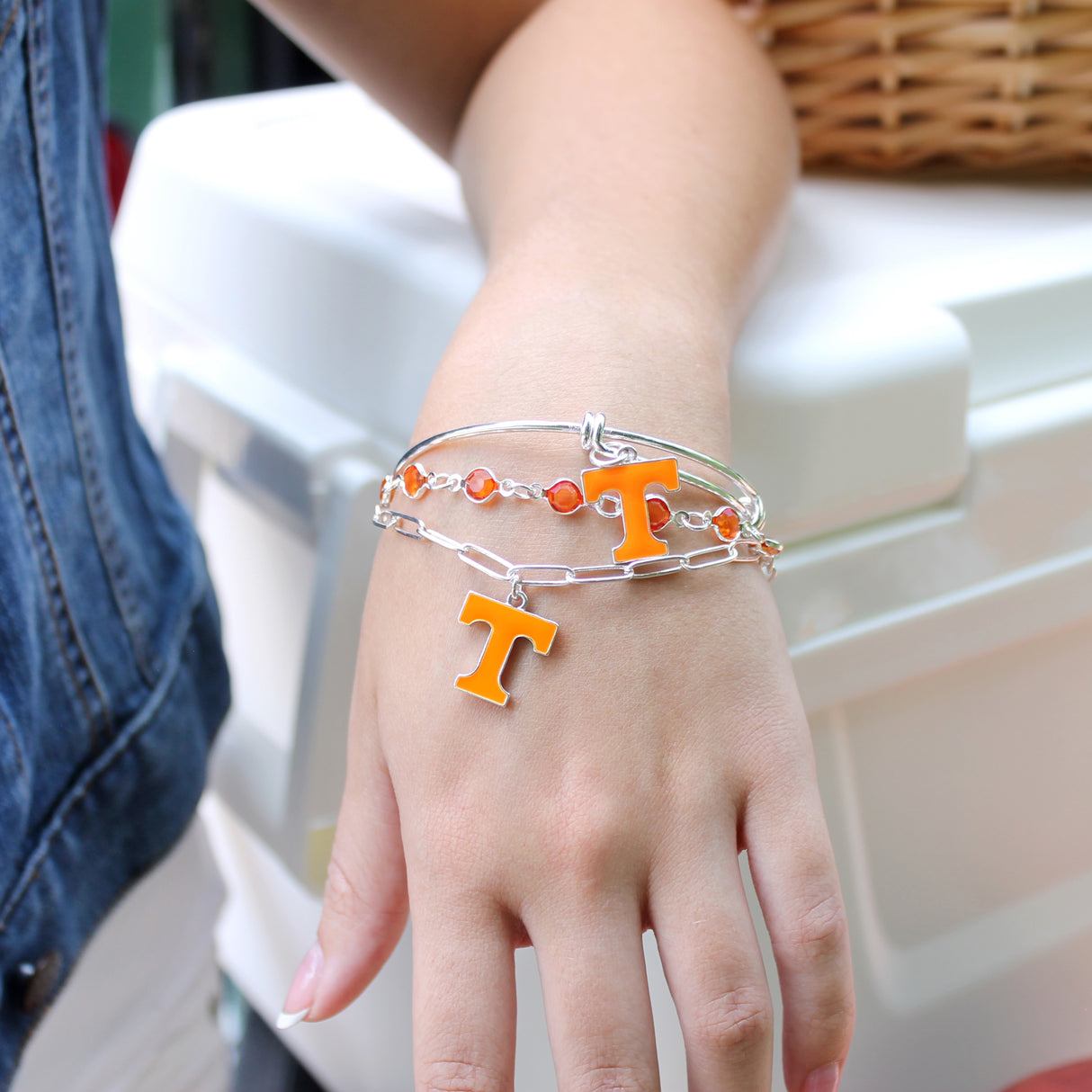 Tennessee Enamel Logo Wire Bracelet