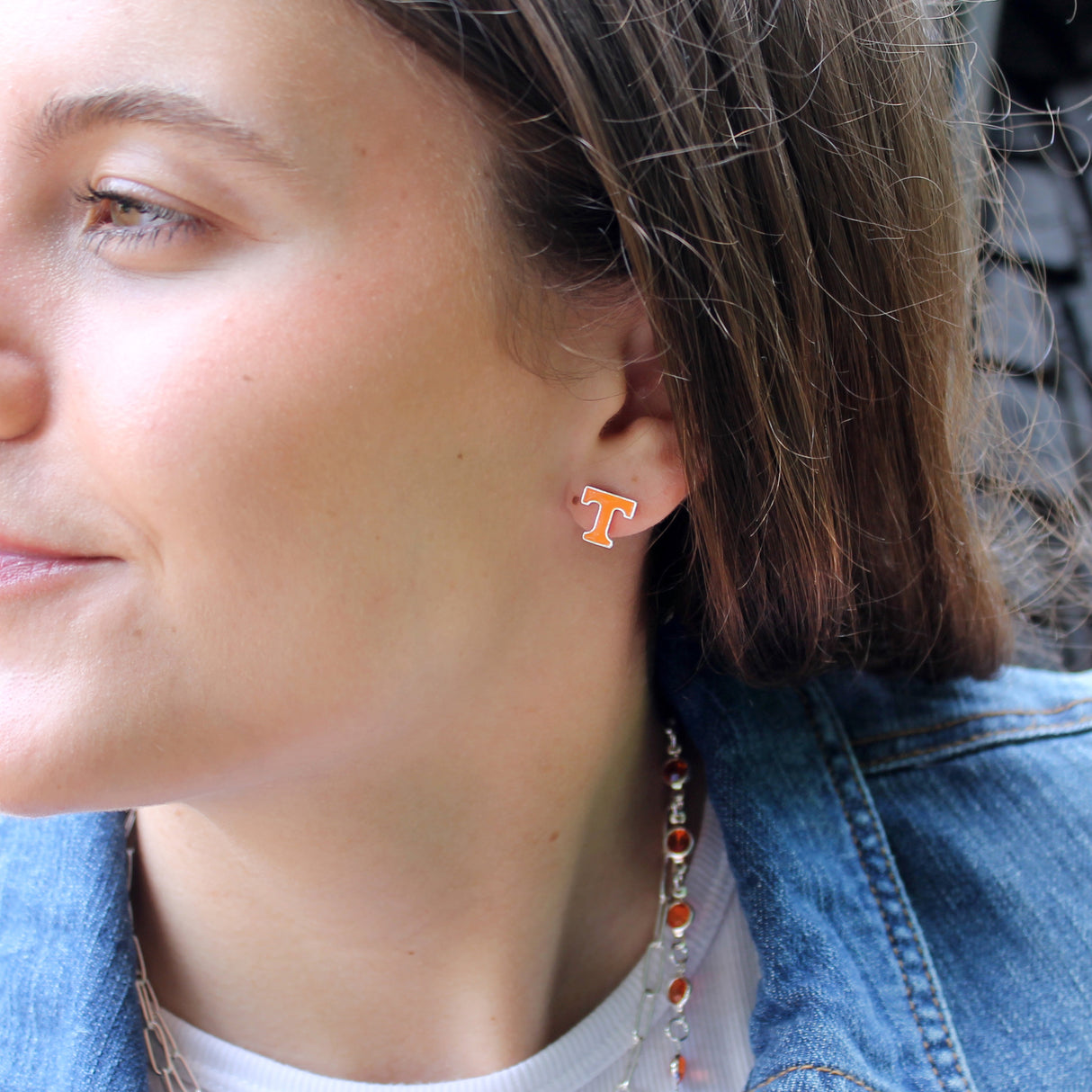 North Carolina Enamel Logo Stud Earrings