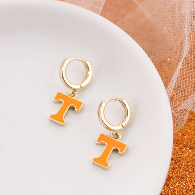Tennessee Huggie Hoop Earrings w/ Enamel Logo