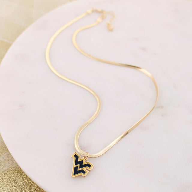 West Virginia Gold & Enamel Logo Necklace