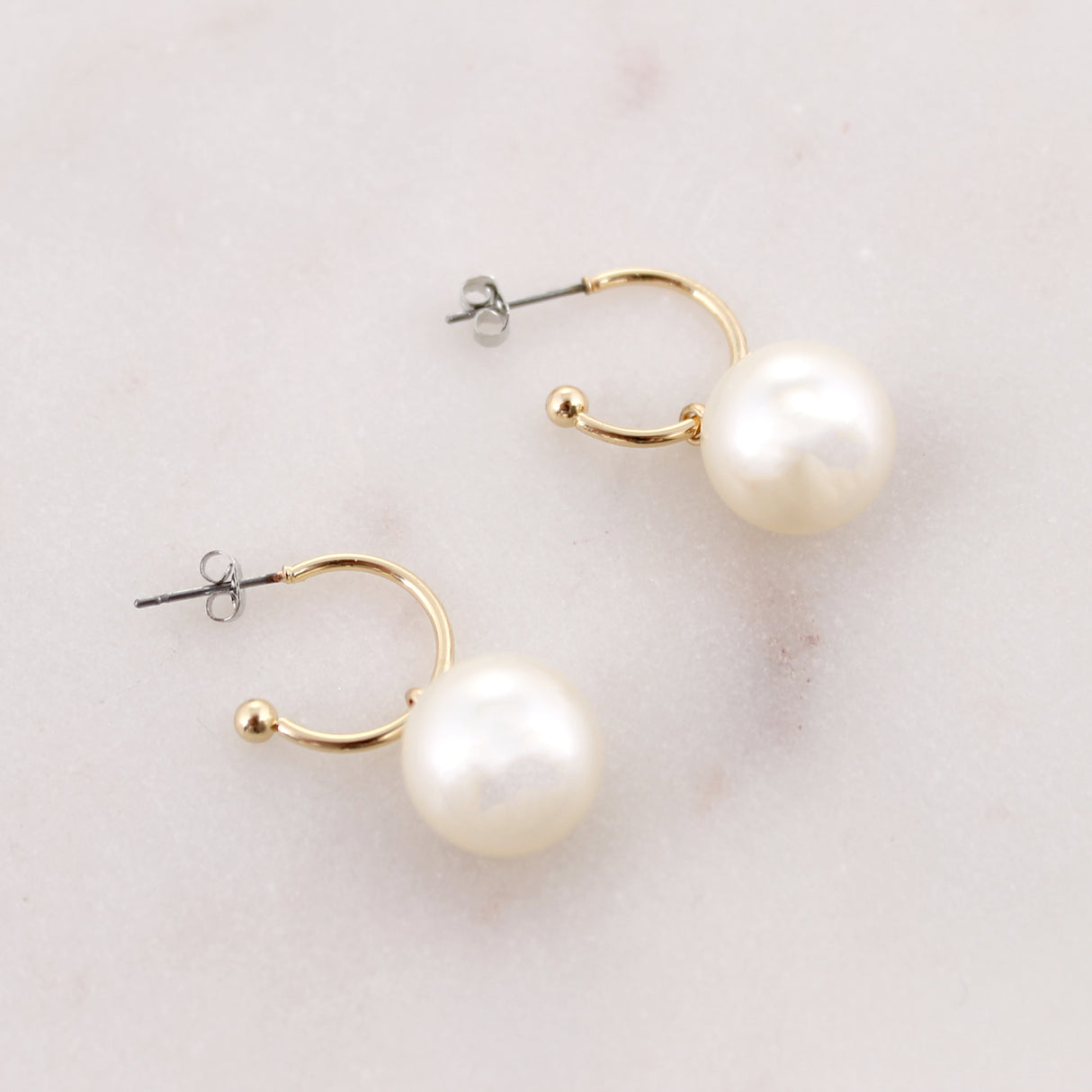 Oklahoma Pearl Logo Hoop Earrings