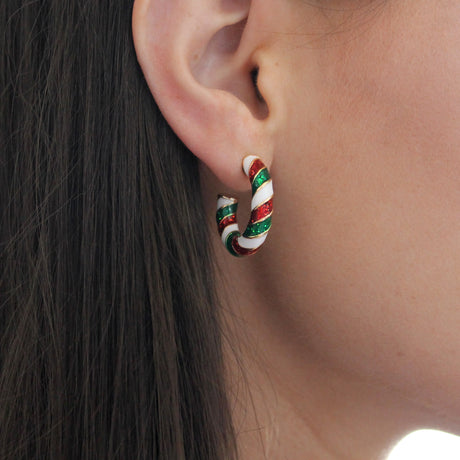 Enamel Hoop Earrings