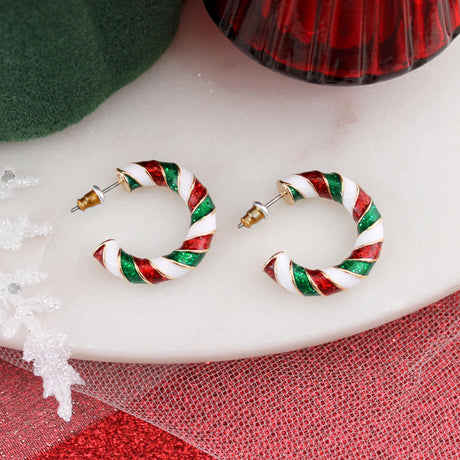 Enamel Hoop Earrings