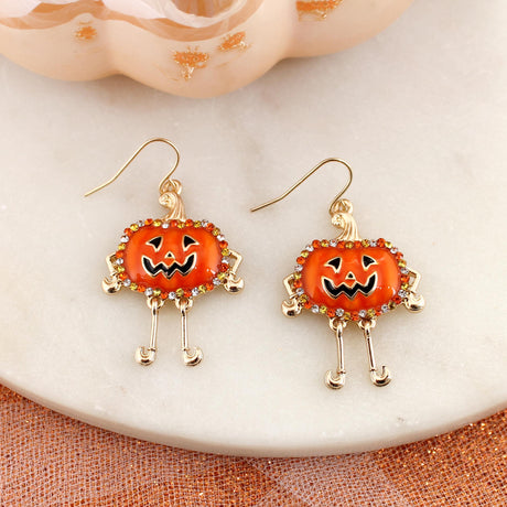 Dangle Leg Crystal Jack Earrings