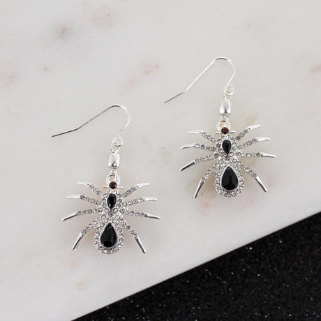 Crystal Spider Earrings