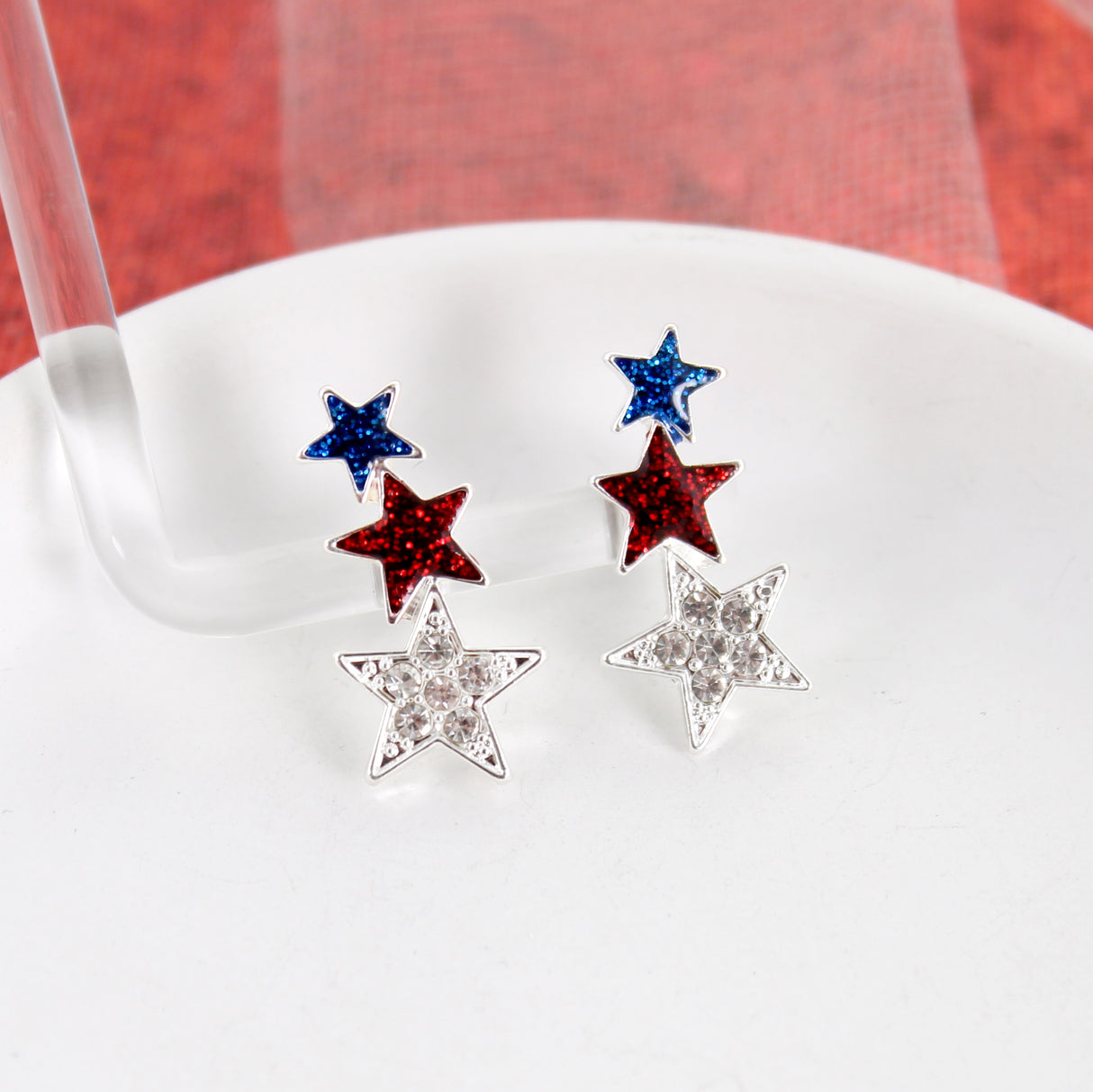 Red, White, & Blue Star Earring Crawler