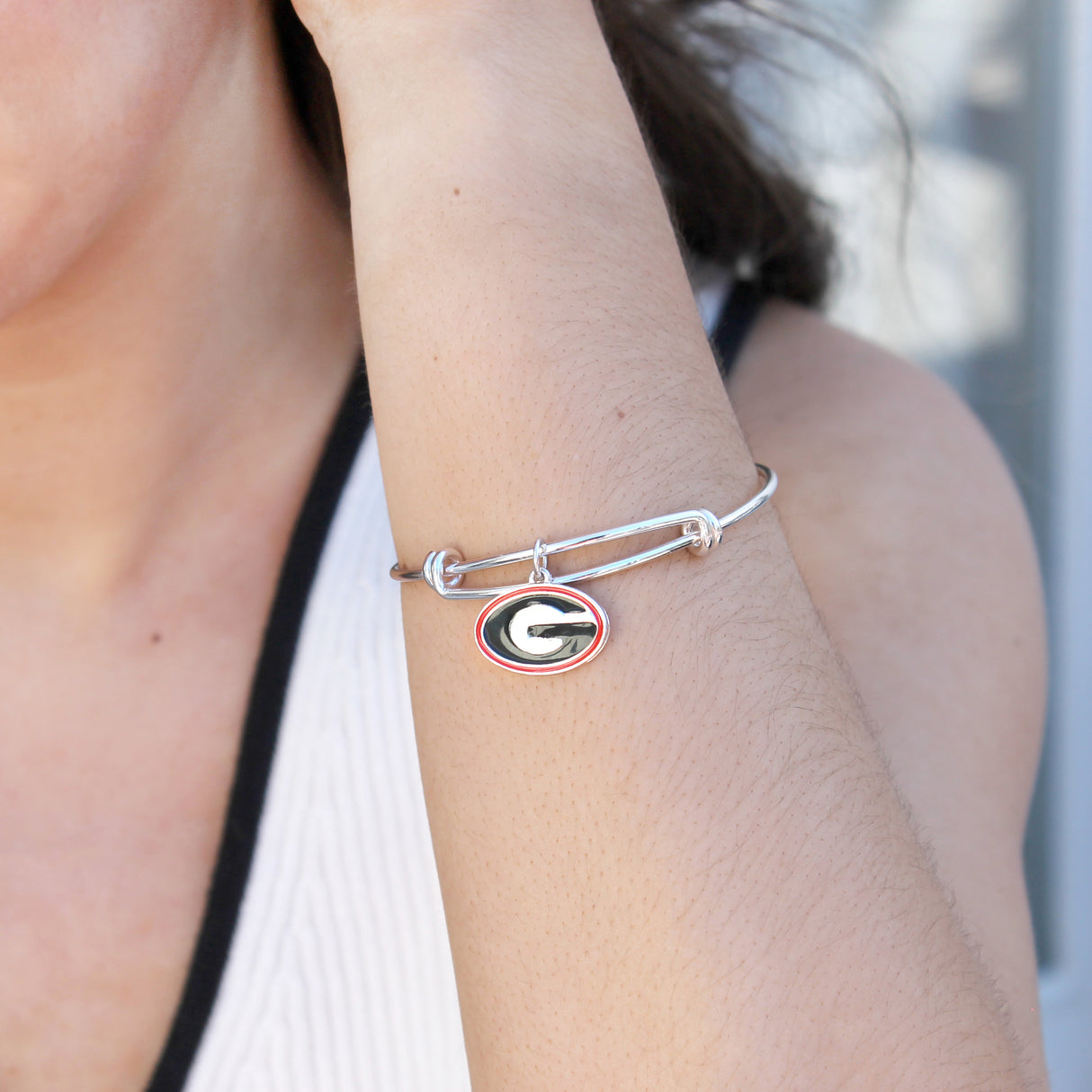 Georgia Enamel Logo Wire Bracelet