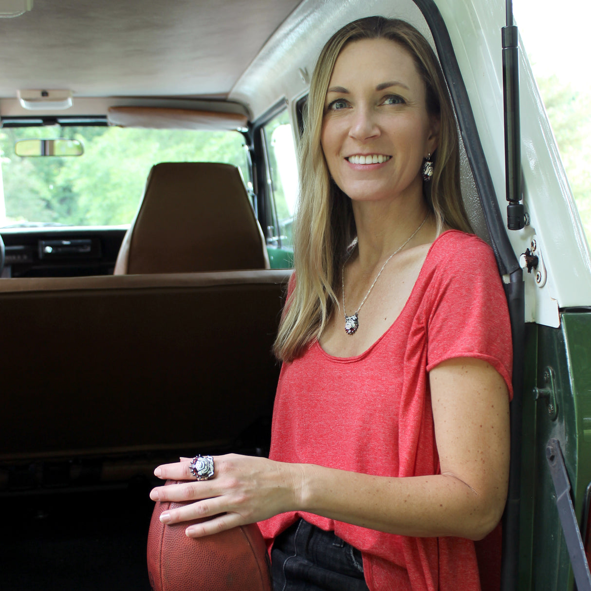 Georgia Bulldogs Crystal Logo Stretch Ring