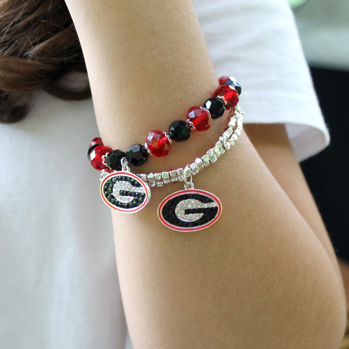 Georgia Crystal Logo Stretch Bracelet