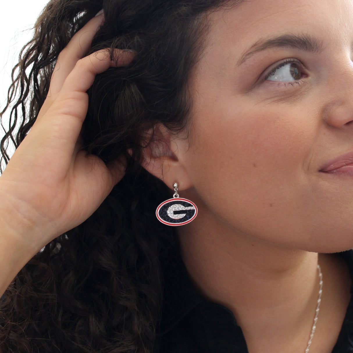 Georgia Crystal Logo Earrings