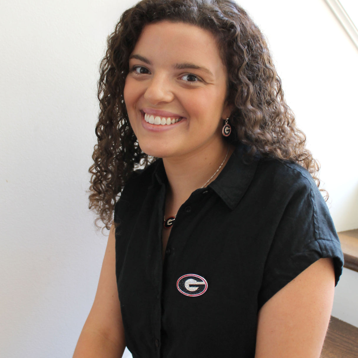 Georgia Crystal Logo Earrings