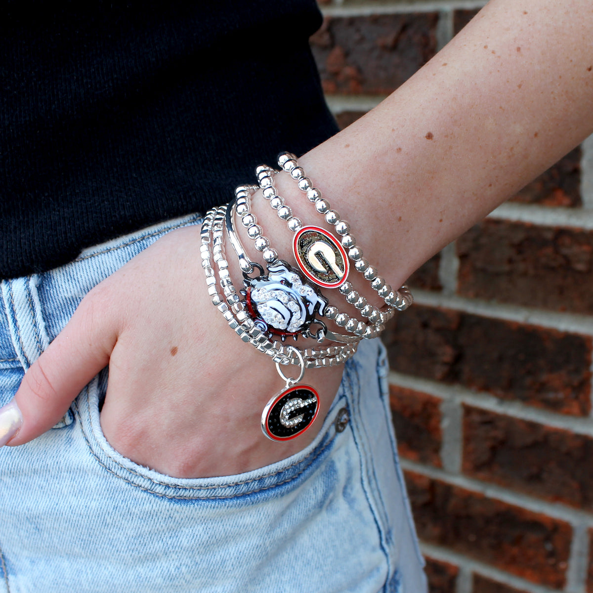 Georgia Glitter Enamel Stretch Bracelet Set