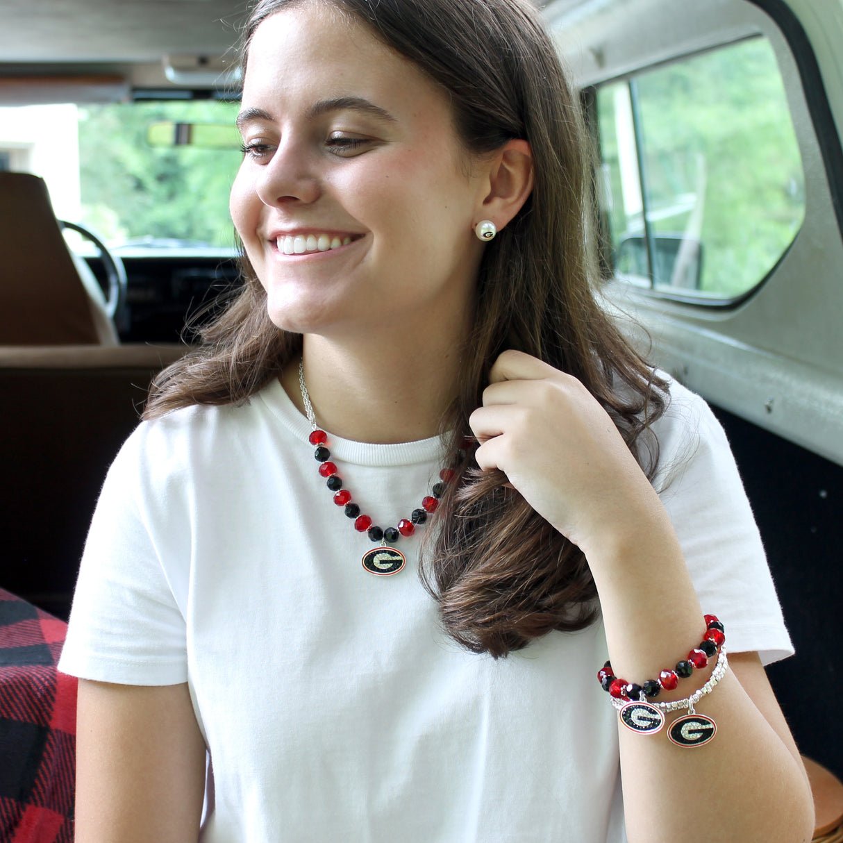 Georgia Crystal Logo Stretch Bracelet