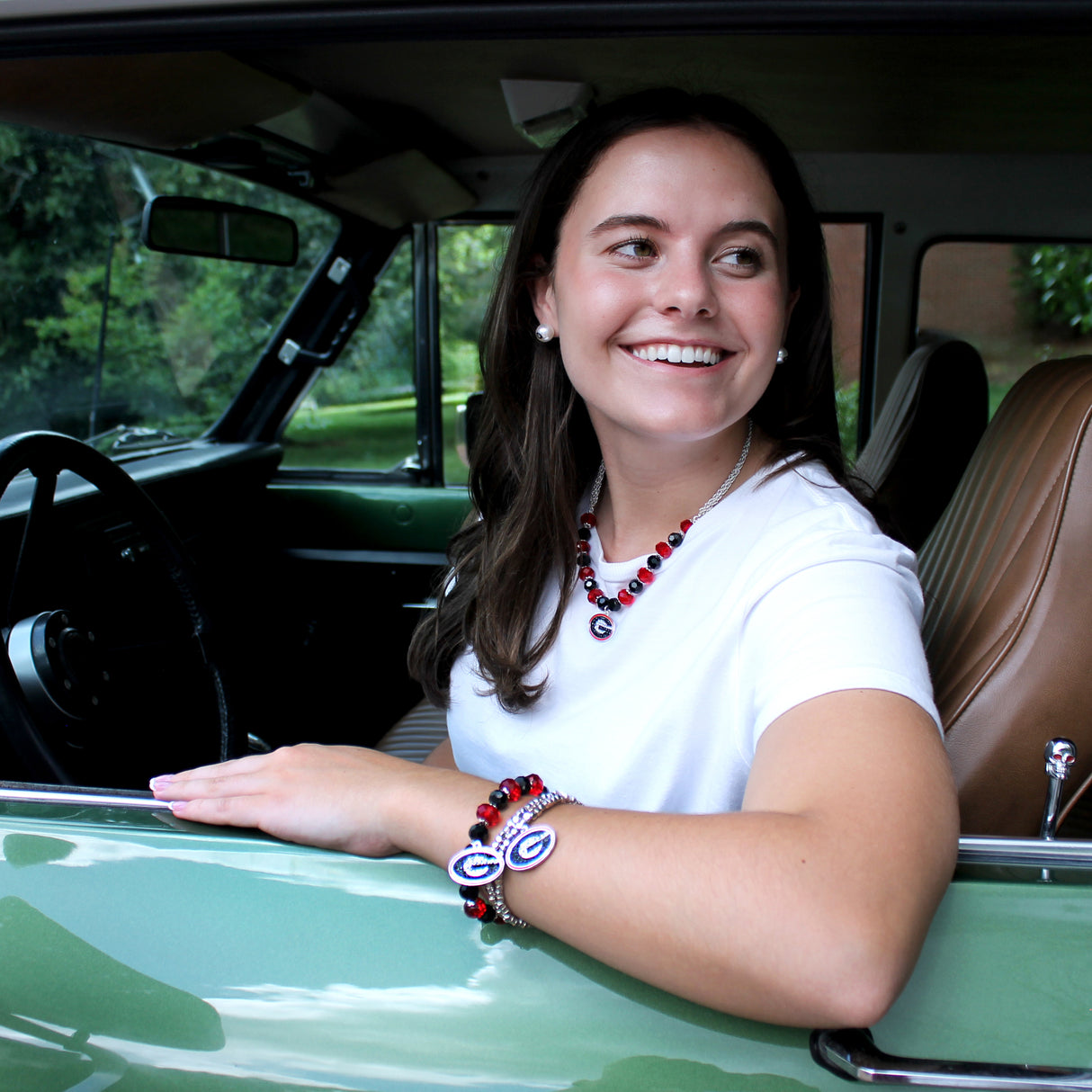 Georgia Crystal Bead 18 - 20" Necklace w/ Crystal Logo