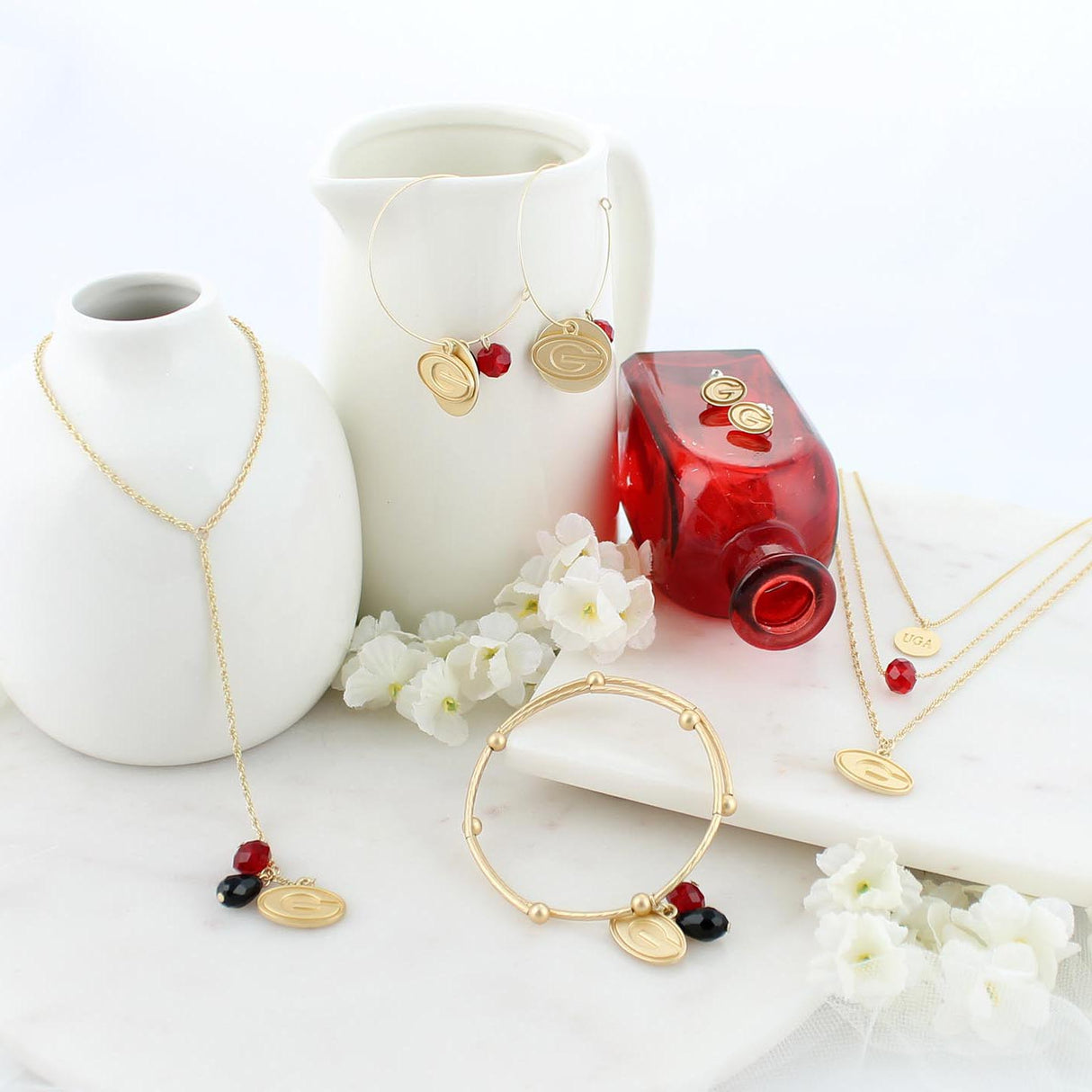 16” - 20” Georgia Matte Gold Logo Trio Necklace