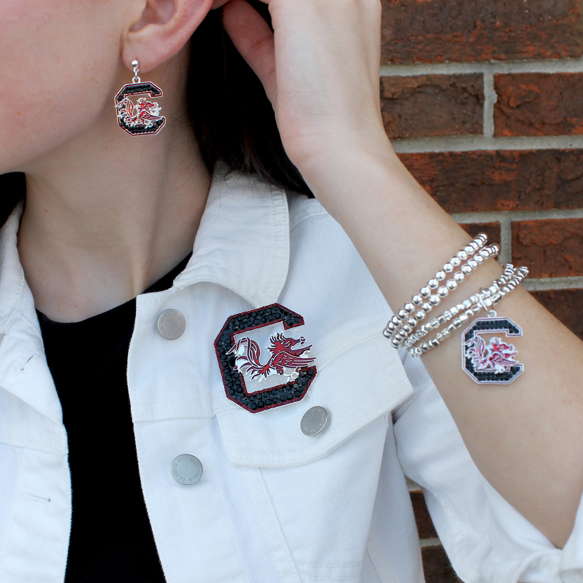 South Carolina Crystal Logo Pin