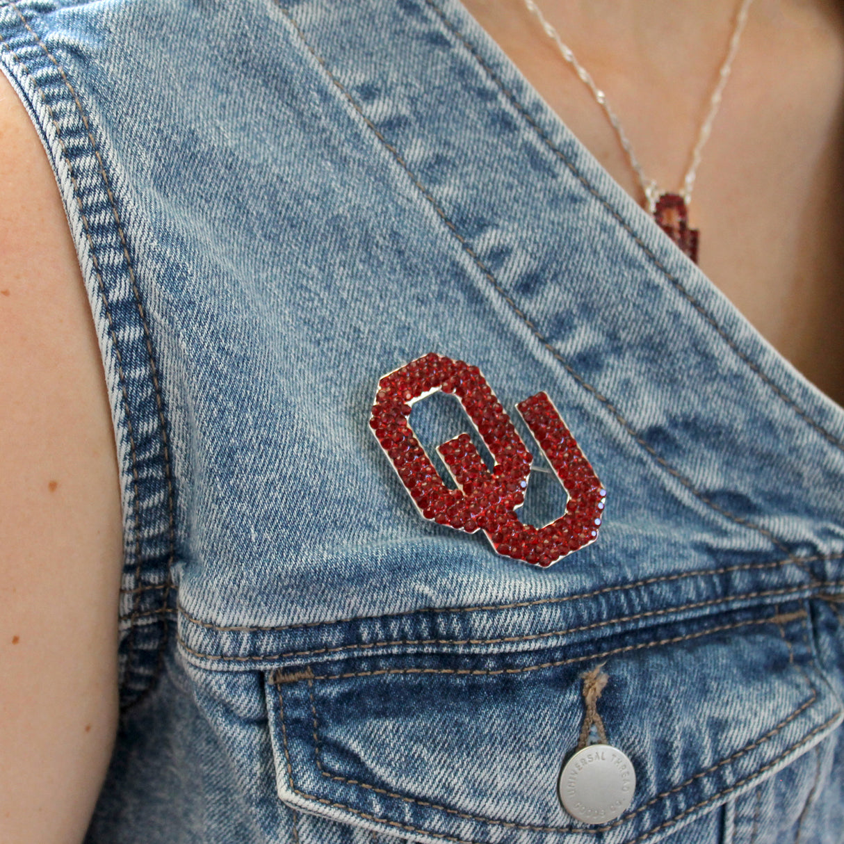 Oklahoma Crystal Logo Pin