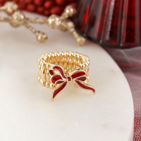 Red Bow Stretch Ring