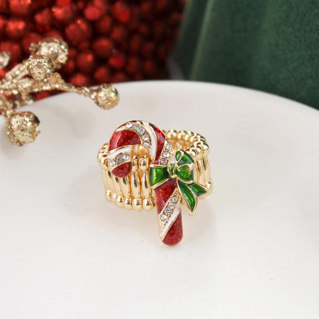 Vintage Candy Cane Stretch Ring