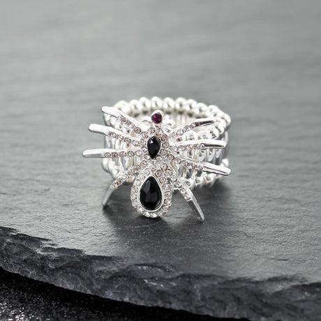 Crystal Spider Stretch Ring