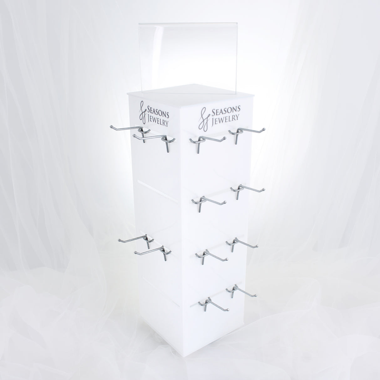 4-sided Seasons Jewelry branded spinning display