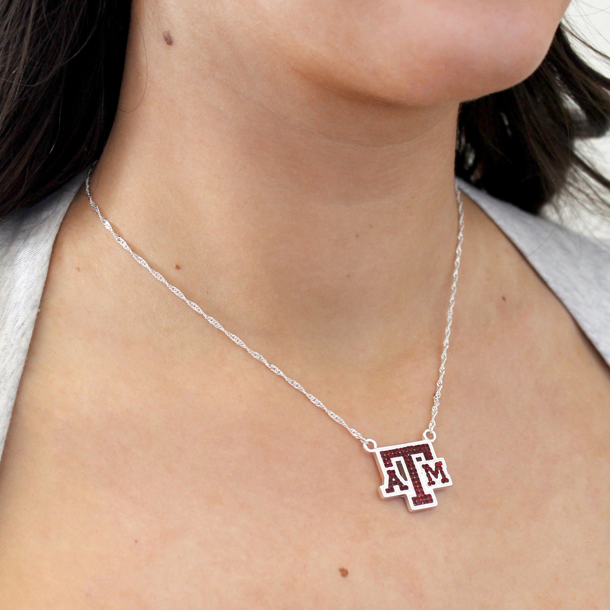 16” Texas A&M Crystal Logo Necklace