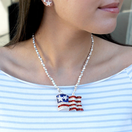 Crystal Waving Flag Pin/Pendant
