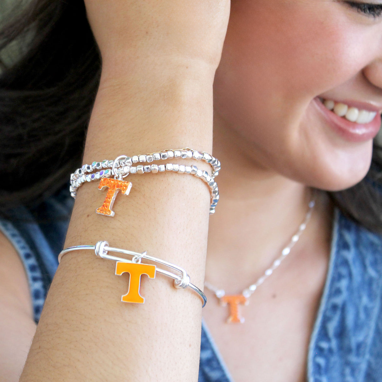 Tennessee Crystal Logo Stretch Bracelet
