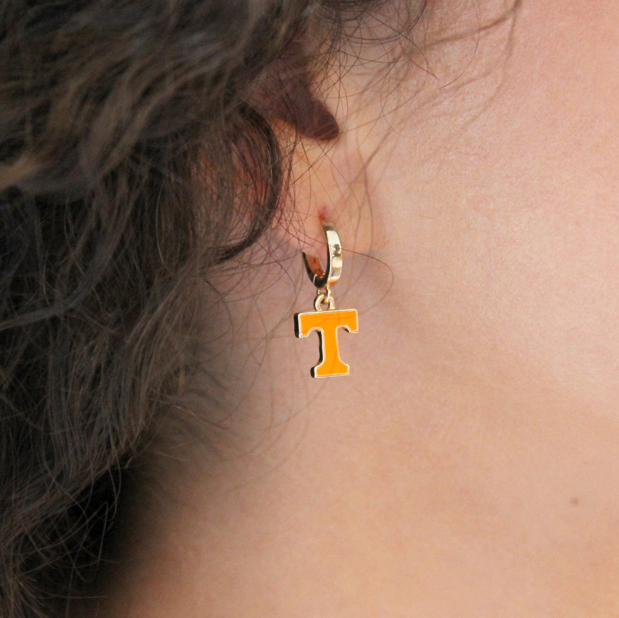 Tennessee Huggie Hoop Earrings w/ Enamel Logo