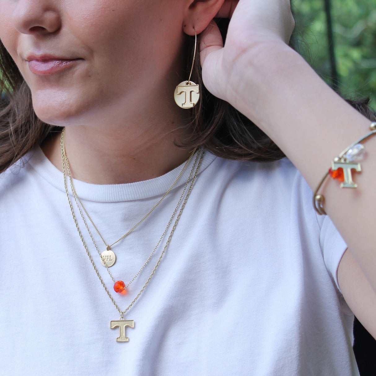 16“ - 20” Tennessee Matte Gold Logo Trio Necklace Set