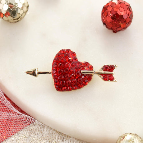 Crystal Heart w/Arrow Pin/Pendant