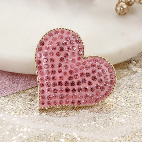 Crystal and Gold Heart Pin/Pendant