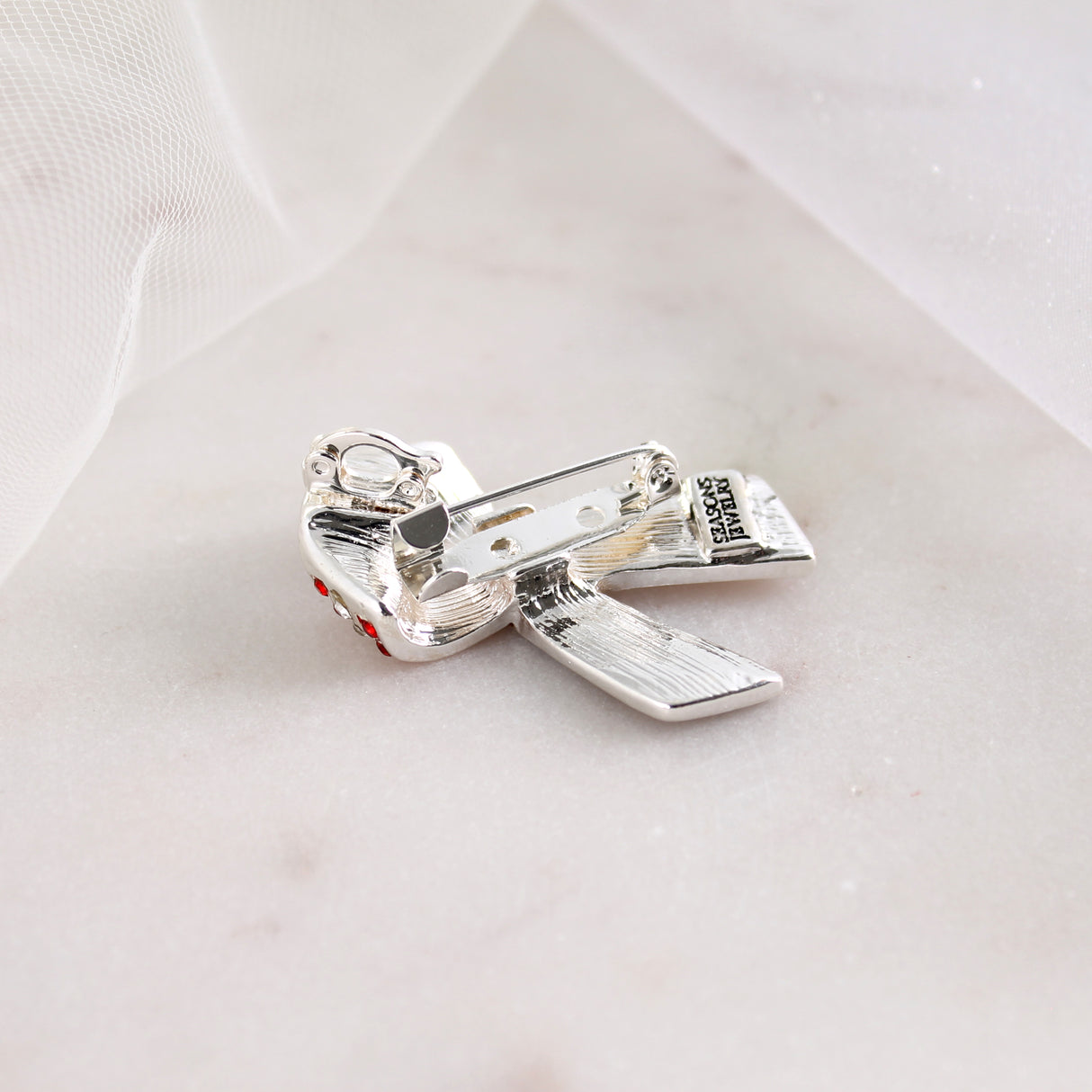 Crystal US Flag Ribbon Pin/Pendant