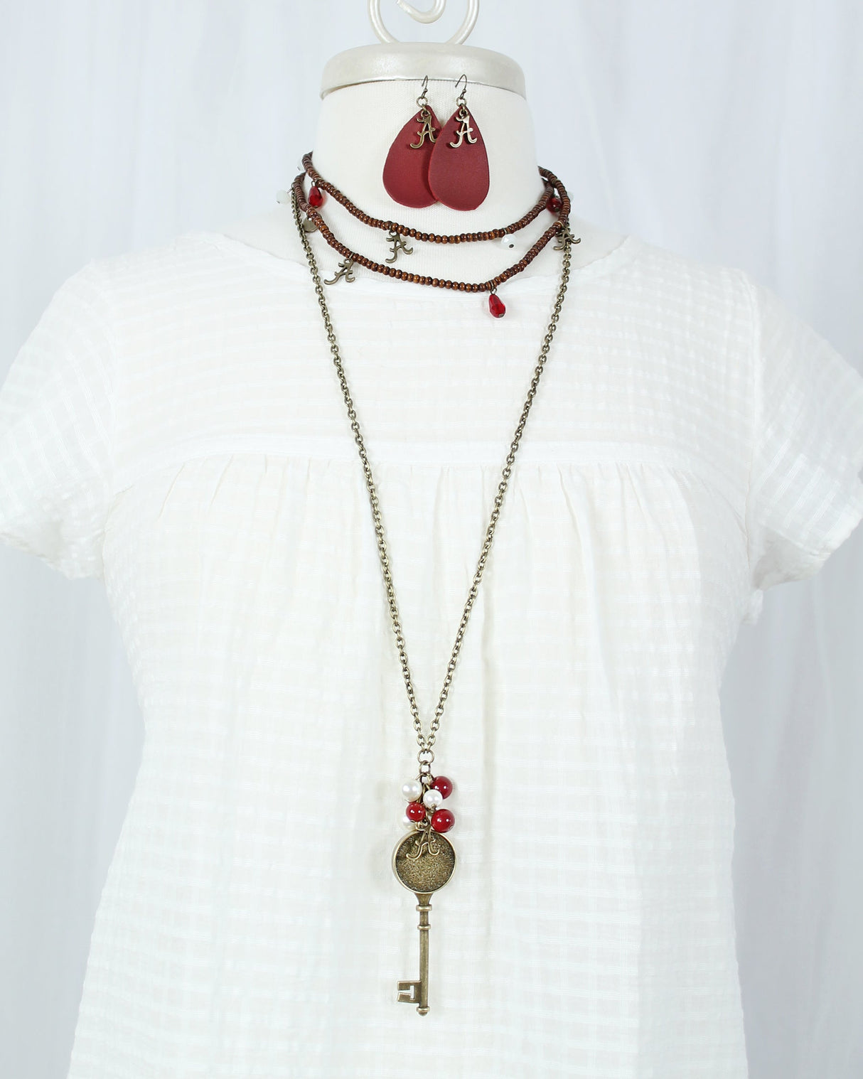 Alabama Wood Bead Stretch Necklace/Bracelet