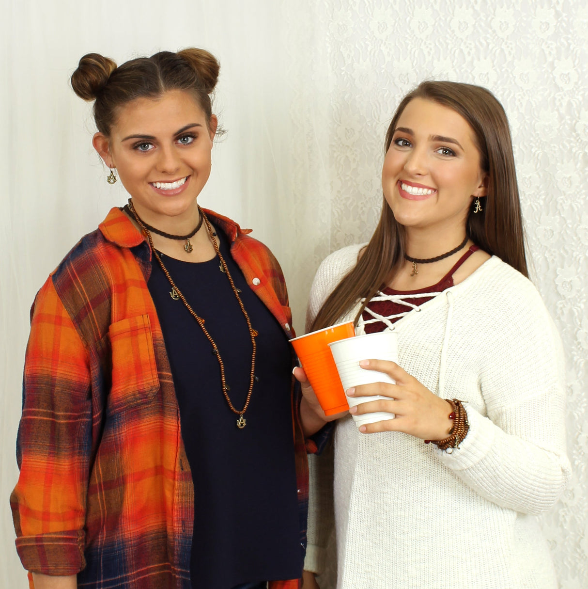 Alabama Wood Bead Stretch Necklace/Bracelet