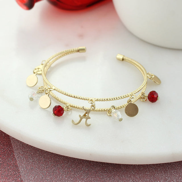 Alabama Logo Gold Cuff Bracelet