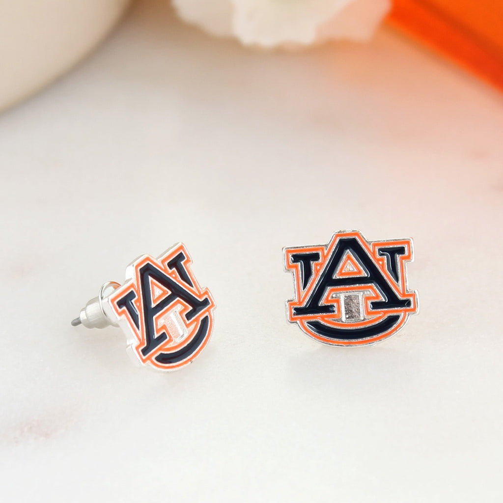 Auburn Enamel Logo Stud Earrings