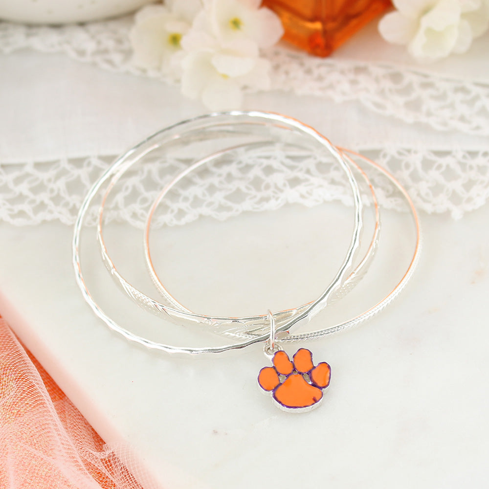 Clemson Logo Bangle Bracelets