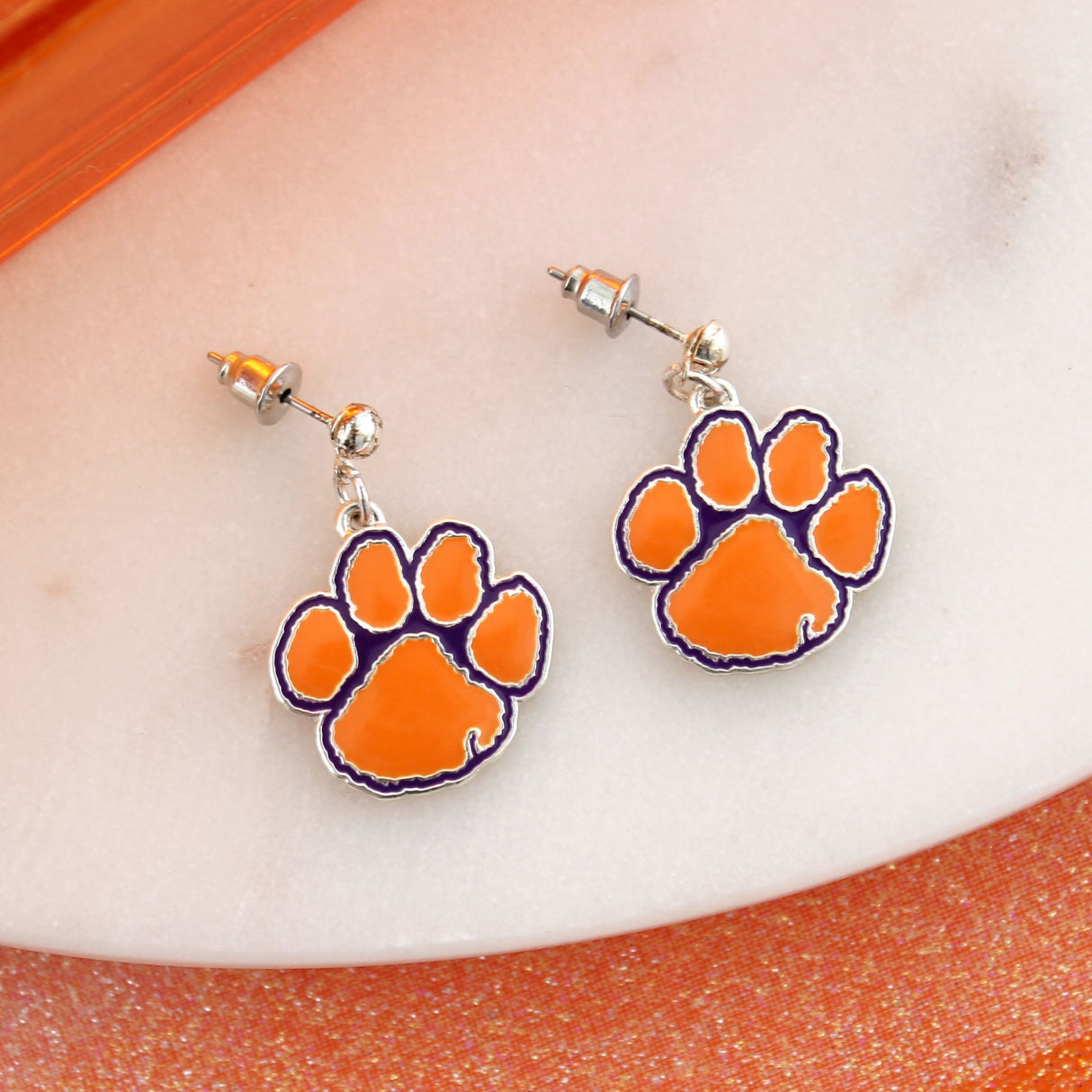 Clemson Enamel Logo Earrings