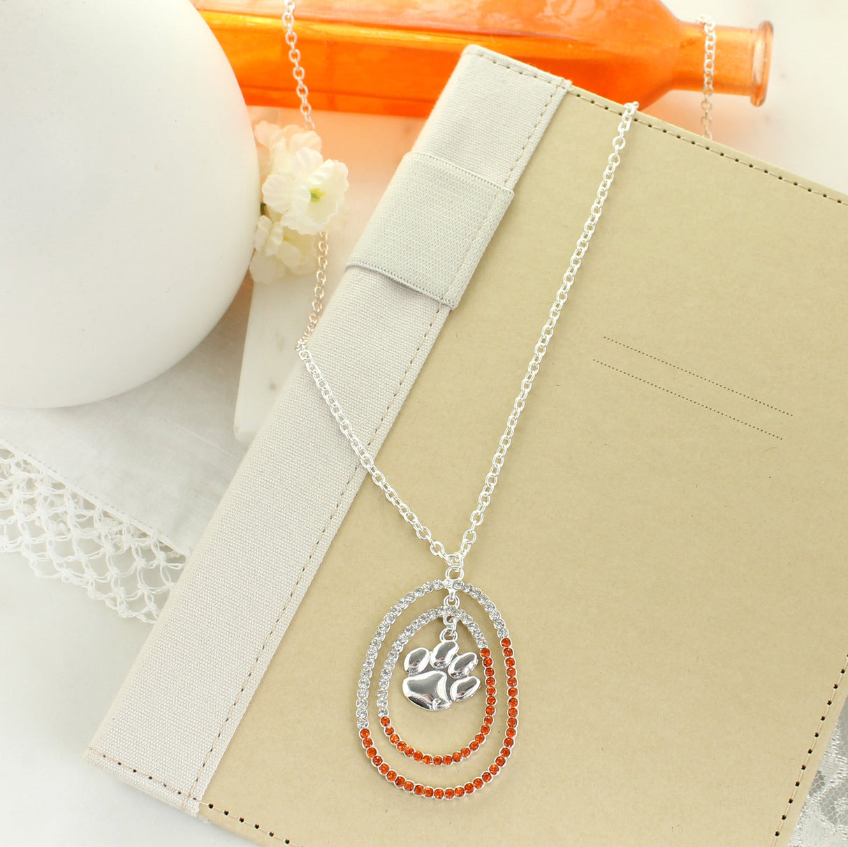 34” Clemson Crystal Loop Necklace